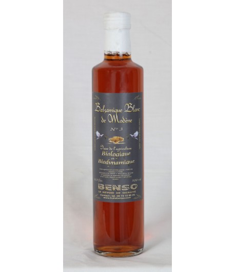 Vinaigre balsamique blanc de Modène biologique 500 ml Vinaigre balsamique blanc de Modène biologique 500 ml