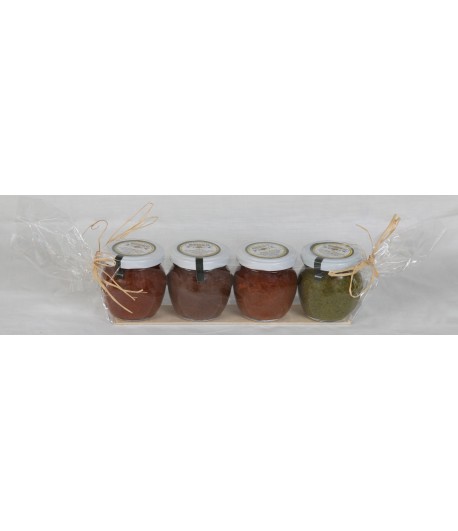 Lot de 4 pots 90g - Pistou Génois Pesto Rosso pâte d'olive noire Arrabiata Lot de 4 pots 90g - Pistou Génois Pesto Rosso pâte d'olive noire Arrabiata