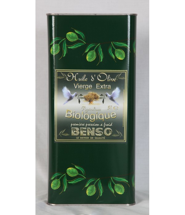 Huile d'olive biologique Benso Nouvelle Récolte 2020 - 5 litres
