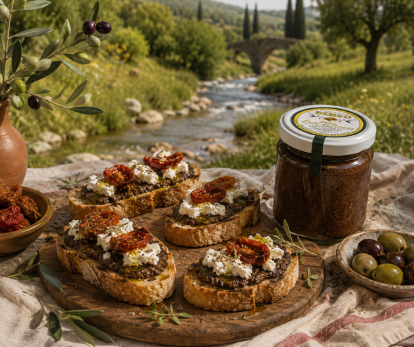 Black-olive-paste-appetizer-sandwiches Pâte d'Olives Noires - 200g