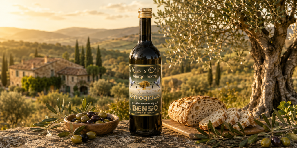 Huile d'olive biologique Benso - fruitée ardente - bouteille 75 cl