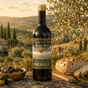 Huile d'olive biologique Benso - fruitée ardente - bouteille 75 cl