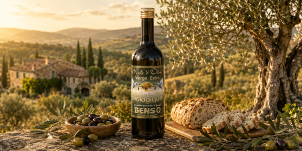 Huile d'olive biologique Benso - fruitée douce - bouteille 75 cl
