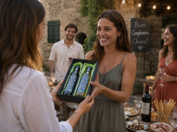 Gift-Box-Olive-Oil-Balsamic-Birthday Coffret cadeau huile d'olive bio 250ml / vinaigre balsamique bio 250ml