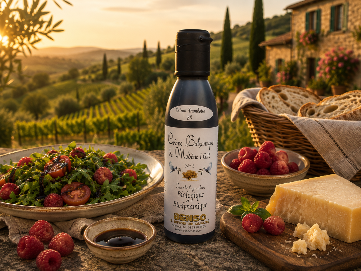 Crème balsamique biologique et biodynamique à la framboise - 150 ml